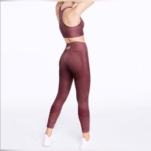 PINK Victoria’s Secret burgundy seamless high waisted legging size small